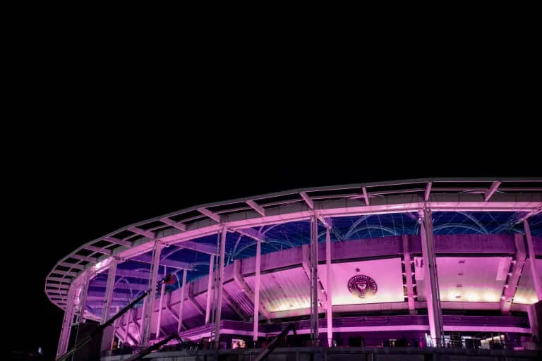 Exterior view of Nu Stadium at Miami Freedom Park